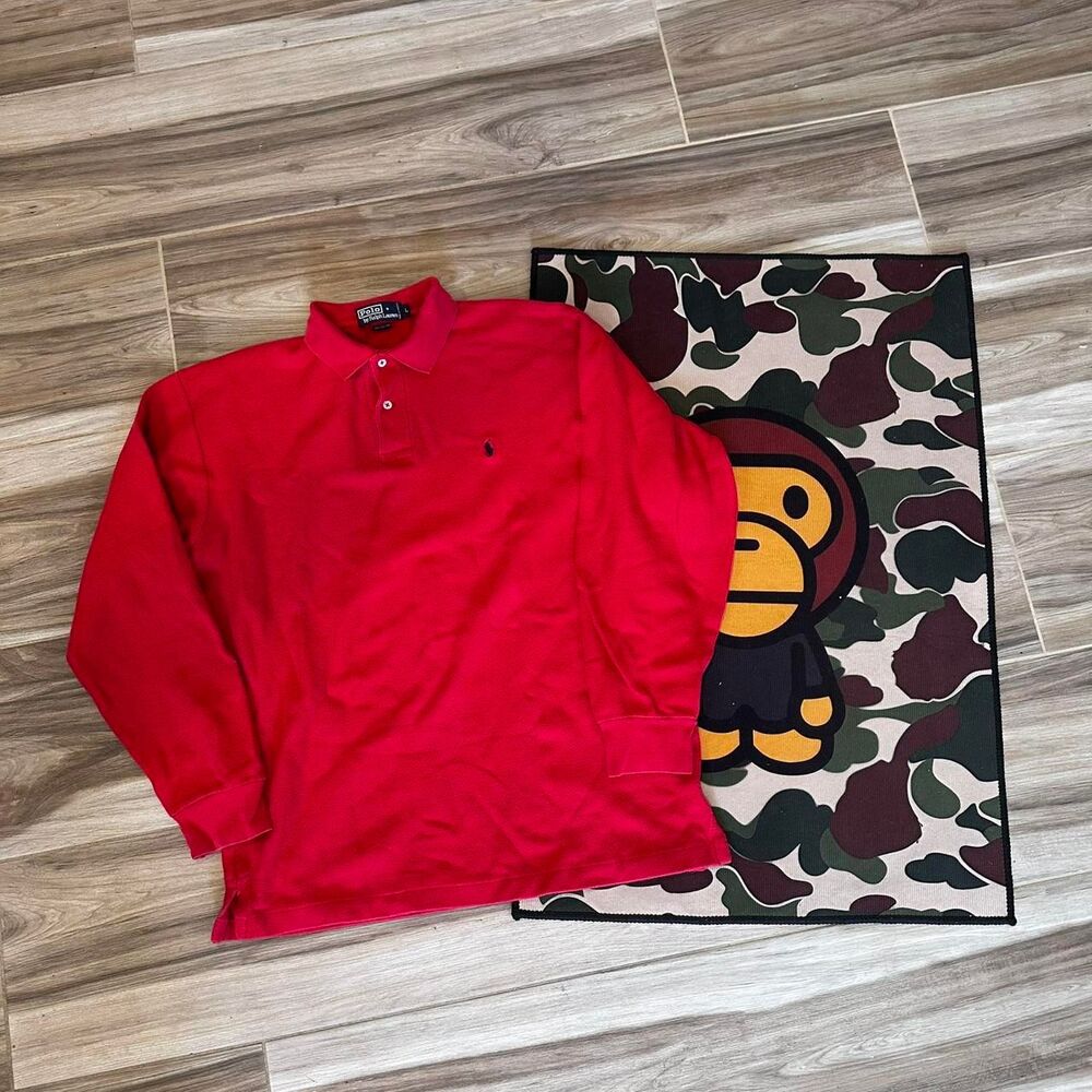 Polo Ralph Lauren red long sleeve polo rugby shirt